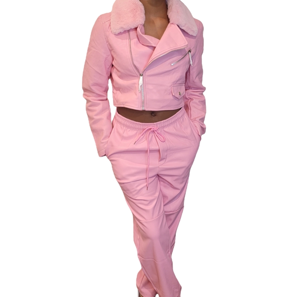 Pu Leather Two piece set